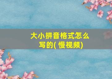 大小拼音格式怎么写的( 慢视频)